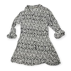 Soft Surroundings Black and White Salina Button Down‎ Tunic Women's Size XS